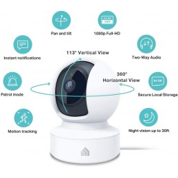 TL-EC70 Kasa Indoor Pan/Tilt Smart Security Camera, 1080p HD Camera, 24/7 Recording
